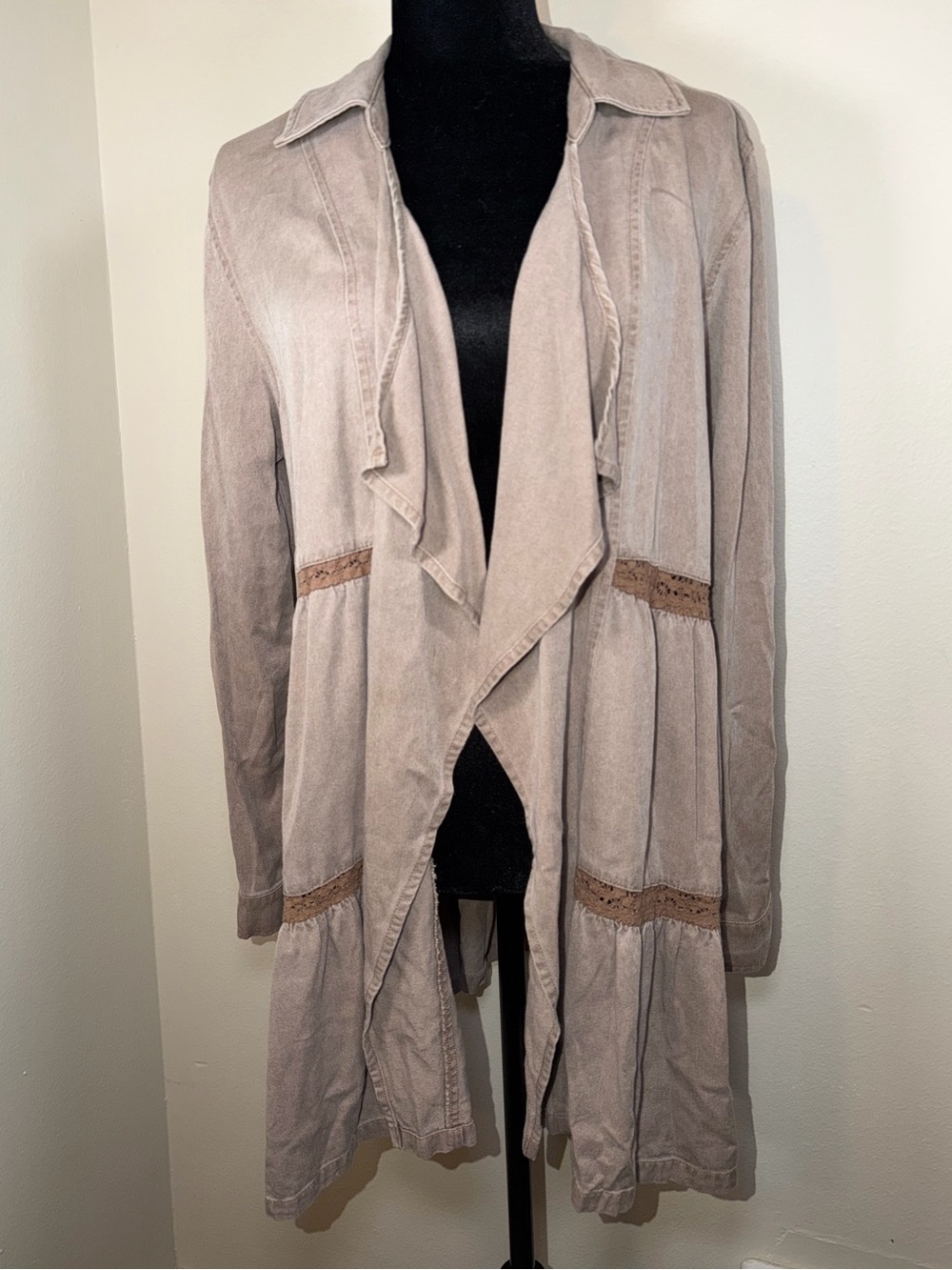 Knox Rose Flowy Whimsy Boho Lace Fairy Cardigan Draped Fall Hippie Comfy